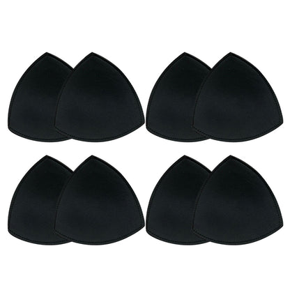 4 Pairs Triangle Replacement Foam Bra Pad Inserts - Black