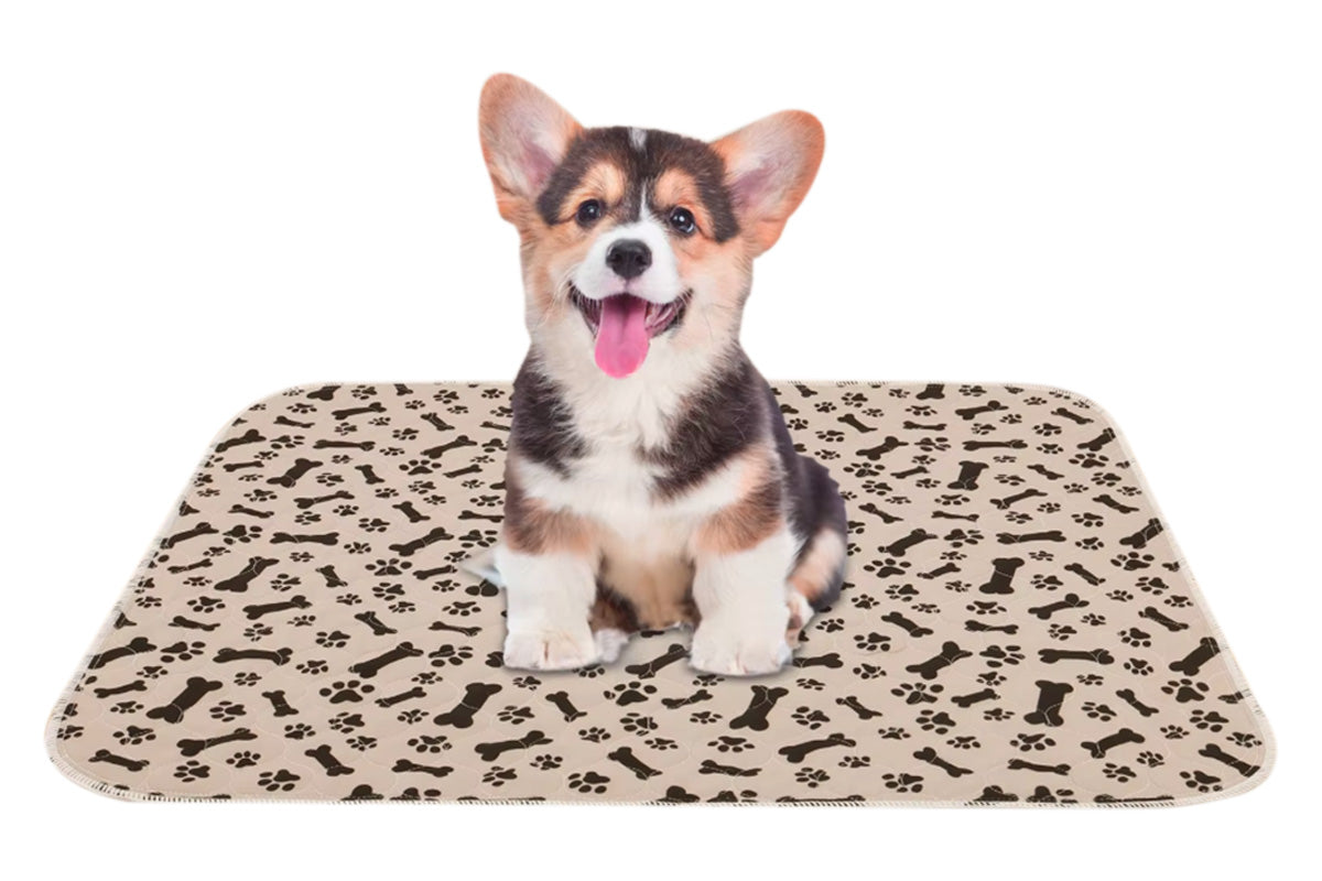Washable Waterproof Reusable Dog Pee Pads Quick Absorbent Puppy Training Mat-Brown