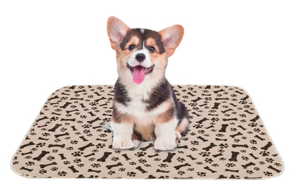 Washable Waterproof Reusable Dog Pee Pads Quick Absorbent Puppy Training Mat-Brown