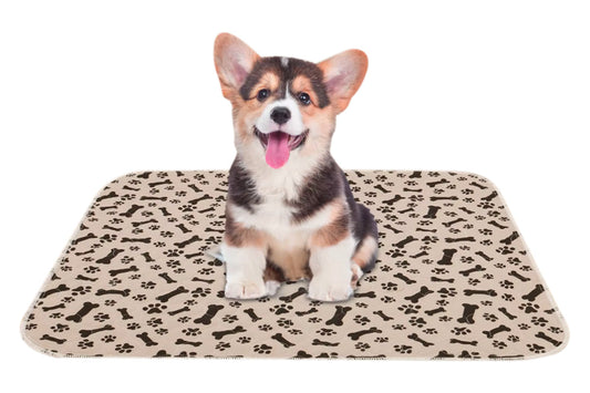 Washable Waterproof Reusable Dog Pee Pads Quick Absorbent Puppy Training Mat-Brown