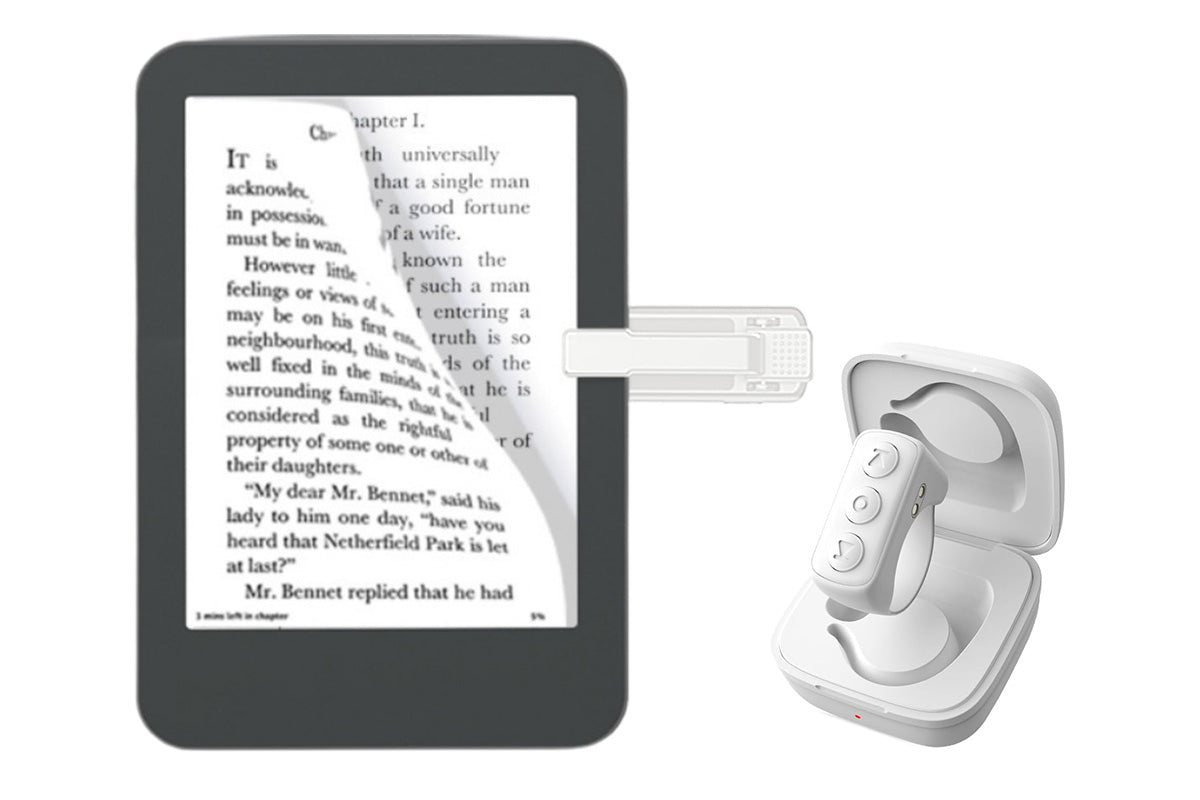 Remote Control Page Turner for Kindle Paperwhite Kindle Accessories for Hands-Free Reading-White
