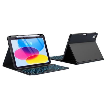 Bluetooth Keyboard Case for iPad 11th 10th Gen A16 Backlit Cover-Black