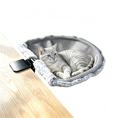 Desk Mounted Reversible Cat Hammock with Steel Frame