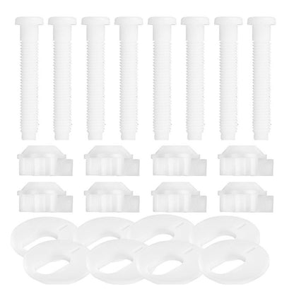 33mm Plastic Toilet Seat Hinge Bolts Fixing Kit with Nuts and Washers