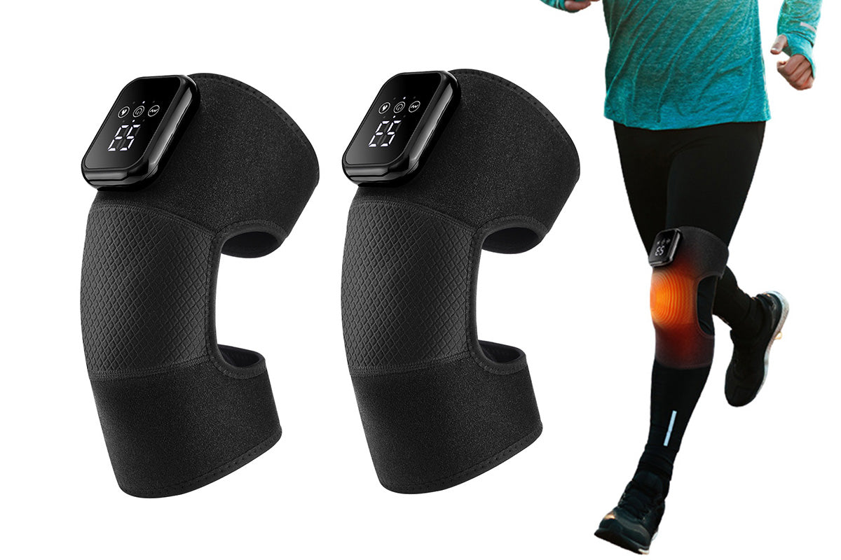 2Pcs Knee Massager with Heat Vibration Electric Heated Knee Brace with 3 Levels