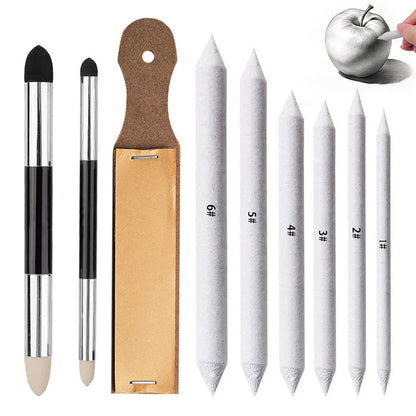 13 Piece Paper Blending Stumps and Sandpaper Sketching Art Tool Set
