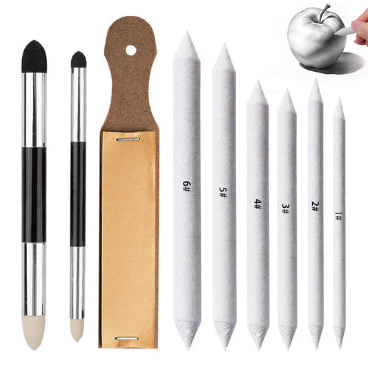 13 Piece Paper Blending Stumps and Sandpaper Sketching Art Tool Set