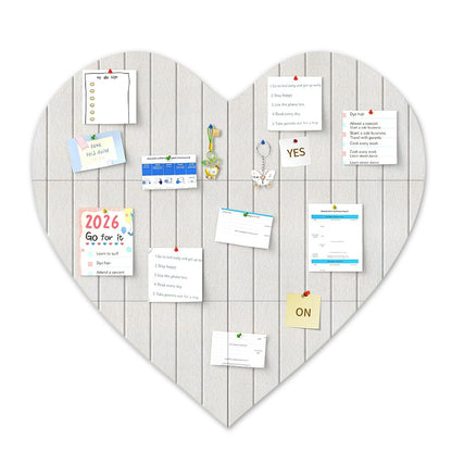 Heart Shaped Felt Photo Message Display Board - Light Grey