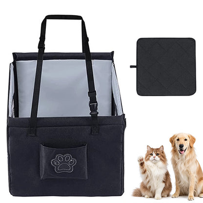Foldable Water-resistant Dog Auto Seat Pad  - Black