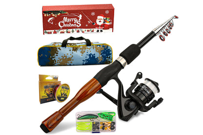 37PCS Fishing Tackle Fishing Tools With Fishing Rod For Christmas-1.6m