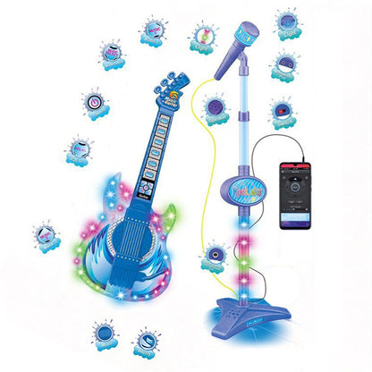 2 in 1 Guitar Microphone Toy with Color Lights for Ages 4 Plus - Blue