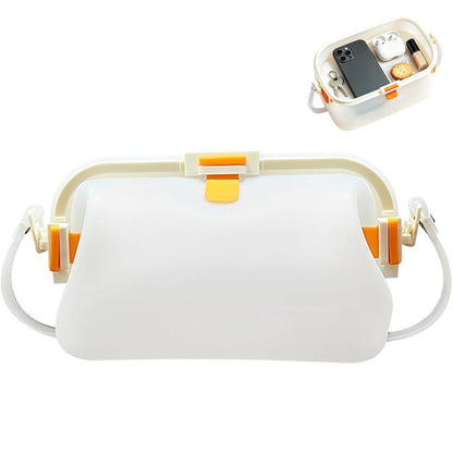Water-resistant Foldable Silicone Beach Bag with Handle - White