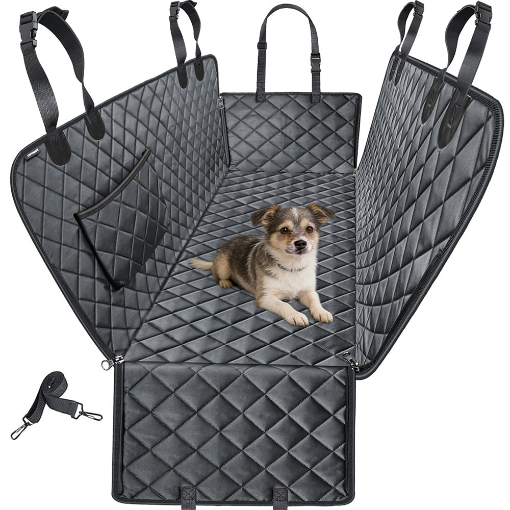 Pet Car Seat Cover Back Seat Hammock Protector for Dogs Travel-Black