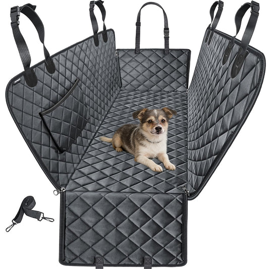 Pet Car Seat Cover Back Seat Hammock Protector for Dogs Travel-Black