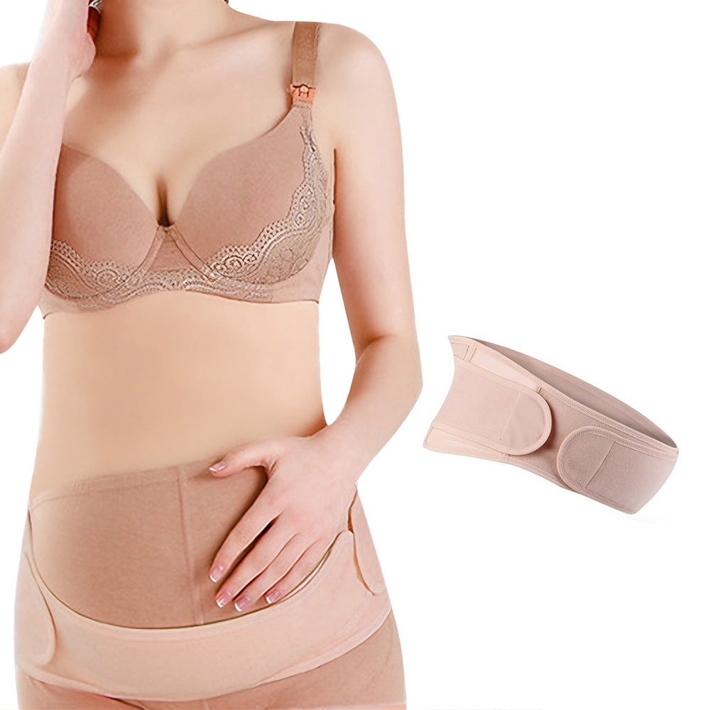 Adjustable Pregnancy Belly Band Breathable Maternity Belt Back Pelvic Support-Nude