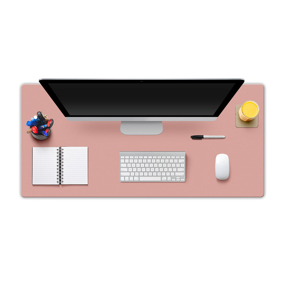 Dual-Sided Leather Desk Pad and Mouse Mat- Pink and Blue