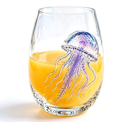 Handcrafted Marine Animal Glass Cup for Bar Home-Jellyfish