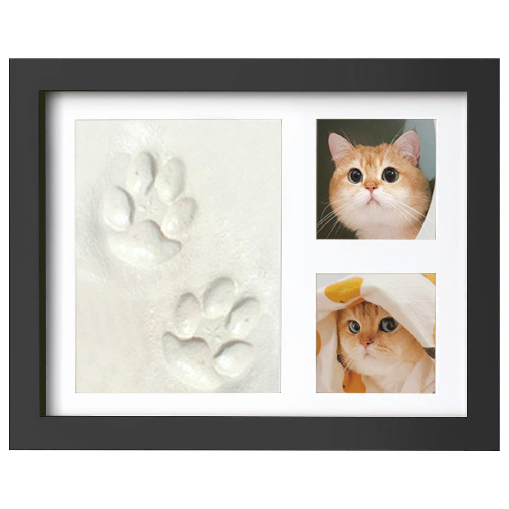 Clay Hand-Footprint and Pet Paw-Print Keepsake Frame Kit - Black