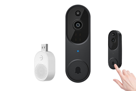 Smart Video Doorbell Camera Wireless Cam with Night Vision-Beige