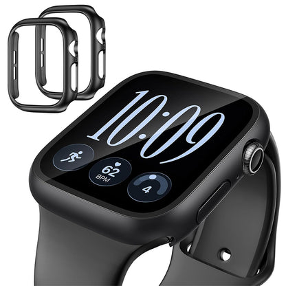 2 Piece Case and Screen Protector Set for Apple Watch Series 12 - Black