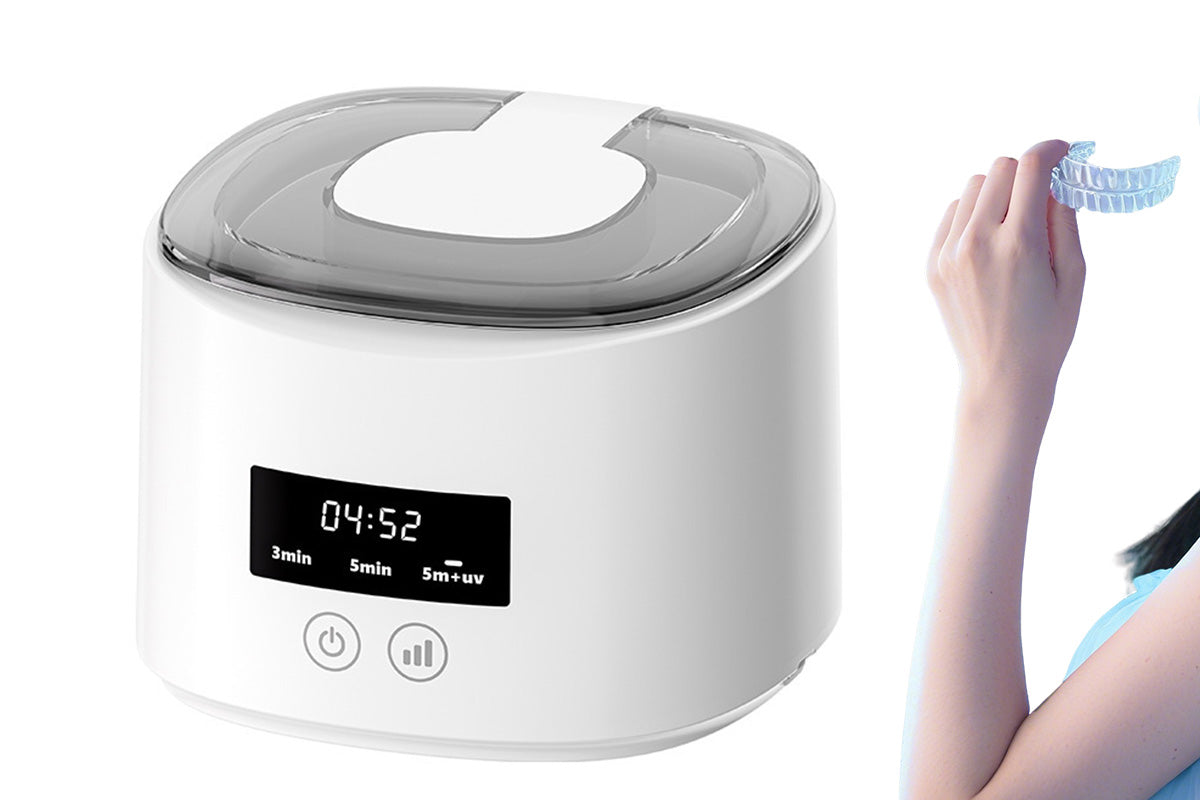 Ultrasonic Dental Cleaner Pod Retainer Mouth Guard Cleaner White