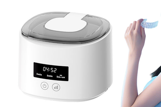 Ultrasonic Dental Cleaner Pod Retainer Mouth Guard Cleaner White