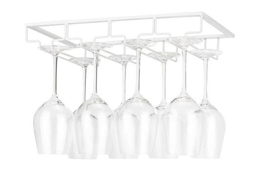 Wine Glass Rack Metal Stemware Holder 4 Rows Hanging Organizer for Bar Kitchen