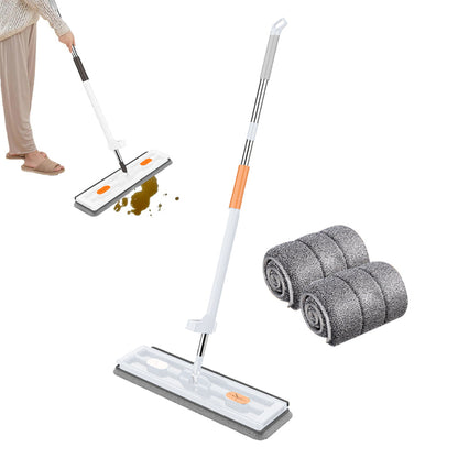 360 Degree Rotatable Flat Mop Adjustable Mop with 2 Replacement Pads White