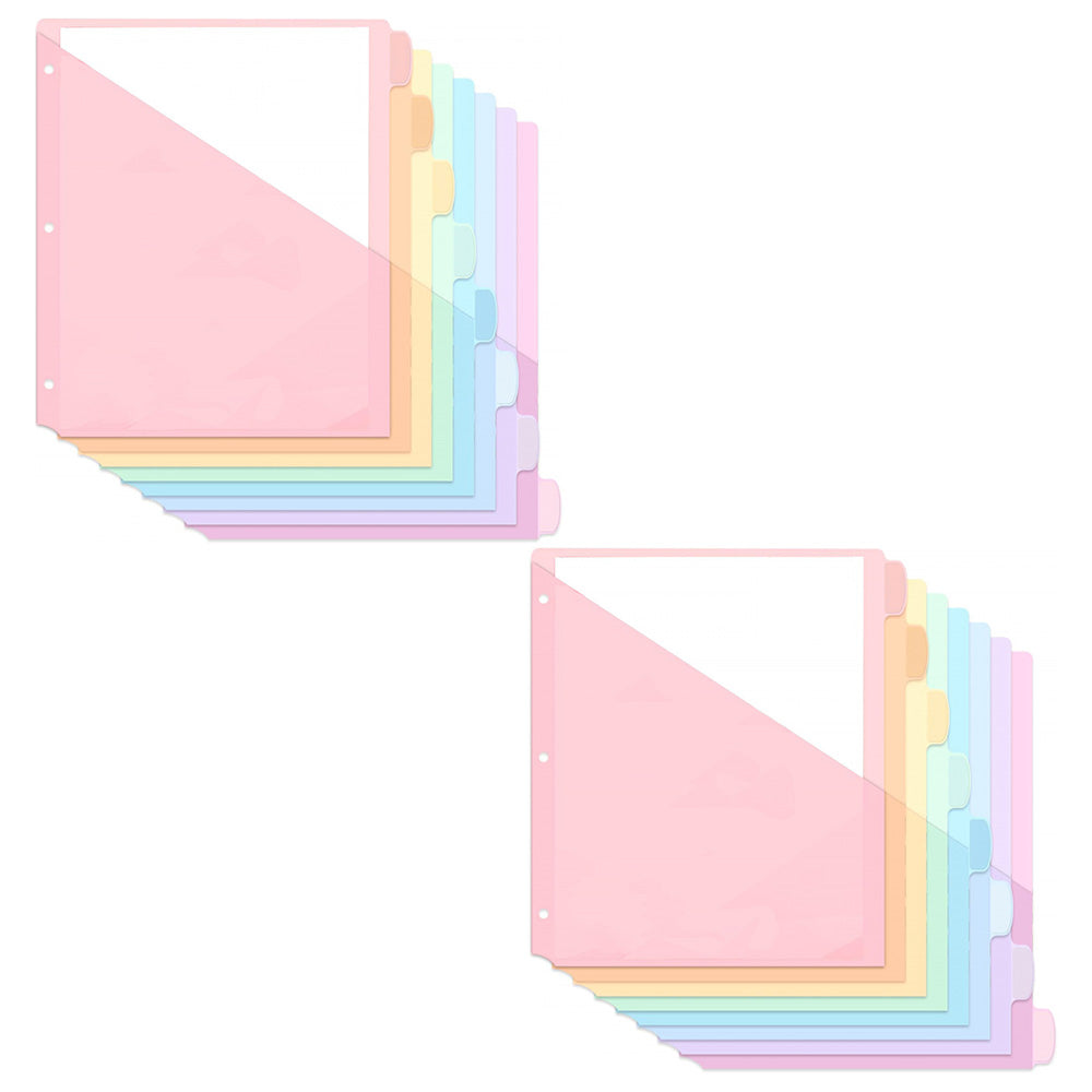 2 Pieces Plastic Binder Dividers with Tabs A4 Subject Dividers