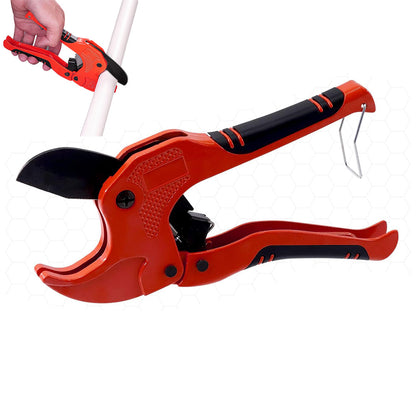 42mm PVC PPR Pipe Cutter with SK5 Steel Blade and Locking Latch - Red