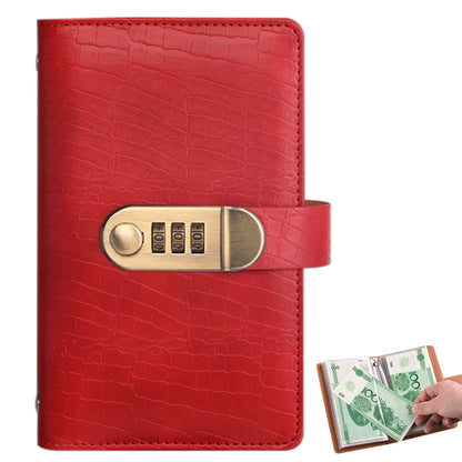 100 Envelope Savings Challenge Book with 3 Digit Combination Lock - Red