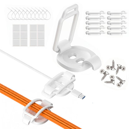 10 Piece Cable Clips Cord Organizer 10 Pack Adhesive Screw Zip Tie Mount Holder - White