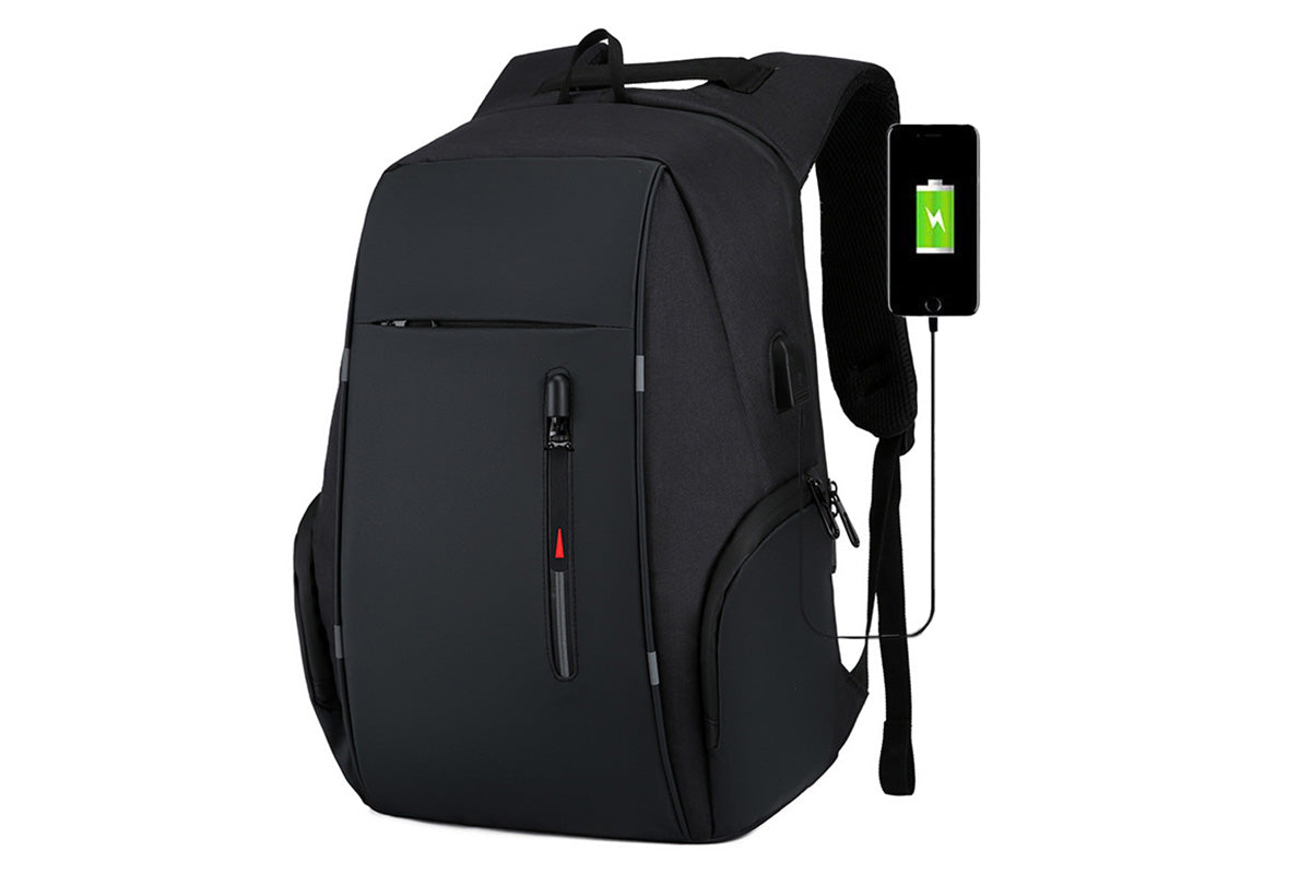 Travel Laptop Backpack with USB Port School Bookbag Fits 15.6 Inch Laptop-Black