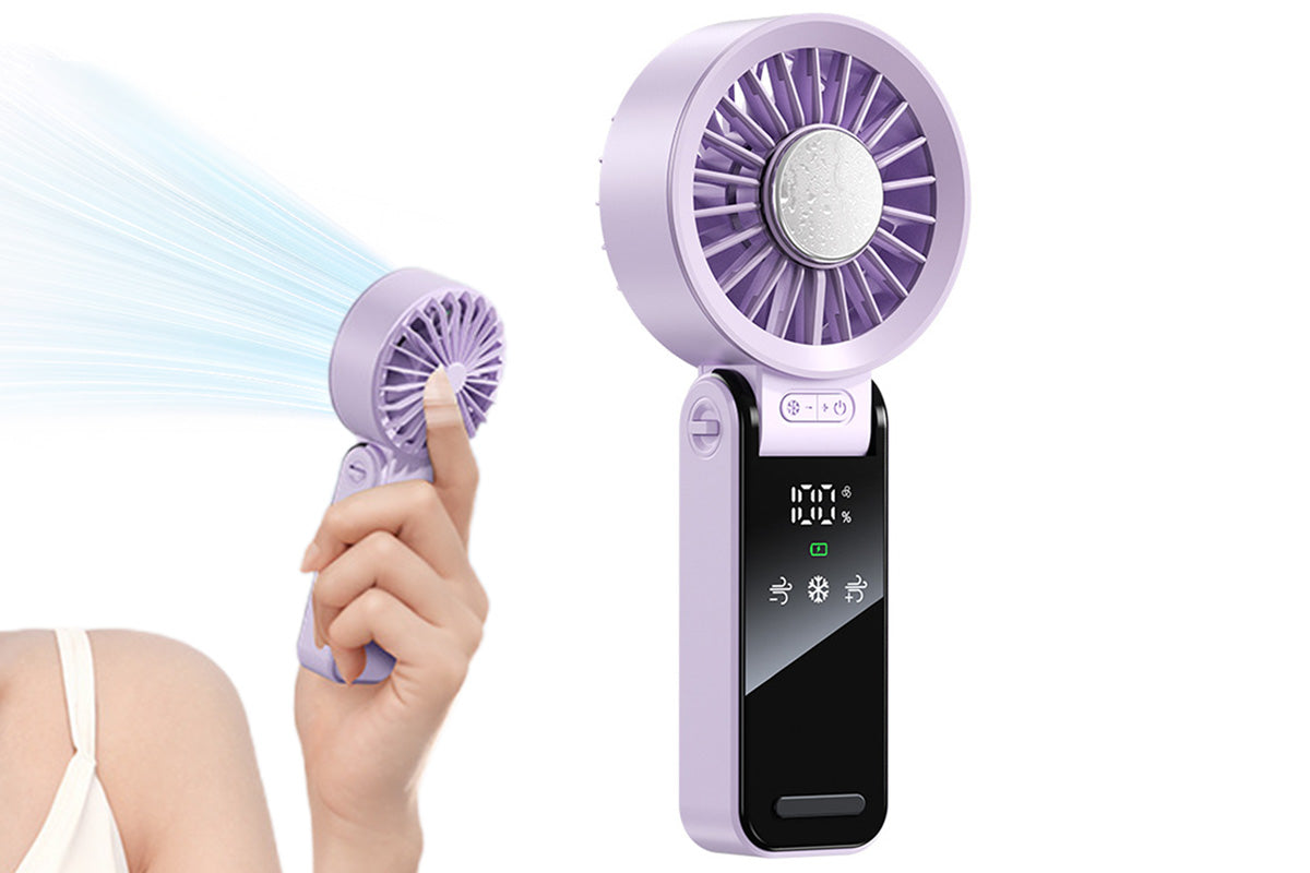Handheld Foldable High Speed Fan for Travel Outdoor Home Office-Purple