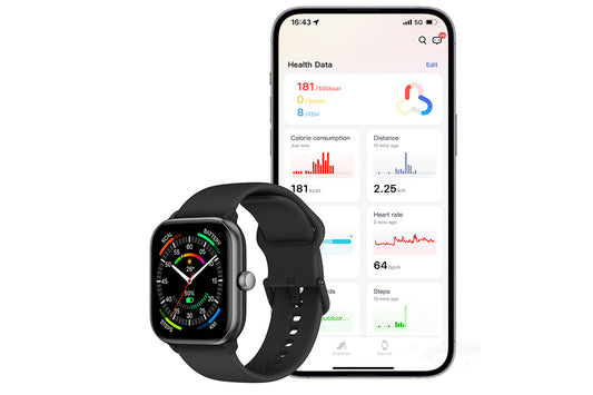 Bluetooth Calling Smartwatch with 1.85 Inch Display Fitness and Health Tracking for Men and Women -Black