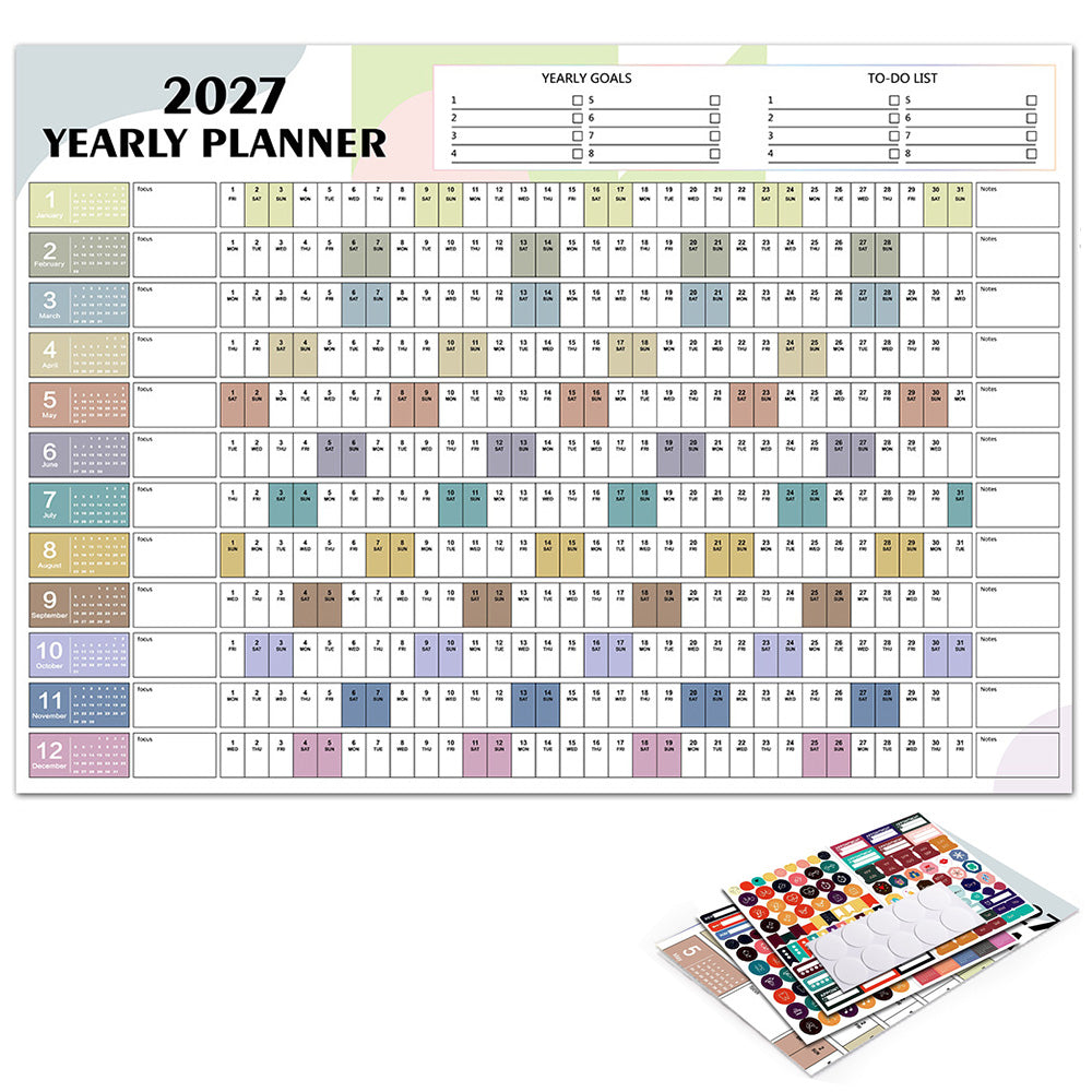 2027 Full Year Wall Calendar - Style3