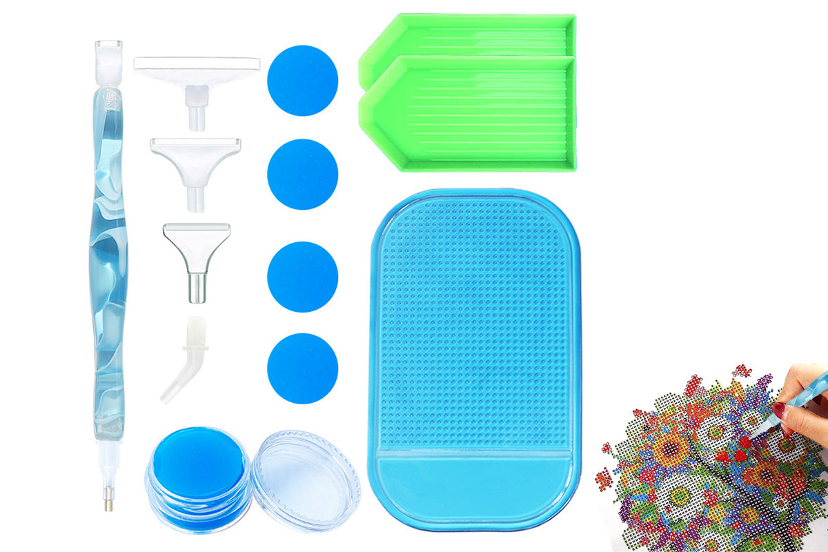 5D Diamond Painting Tools Set DIY Art Craft Pen Accessories Kit -Light Blue
