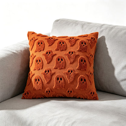 Cute Halloween Ghost Pillow Cover for Living Room - Orange