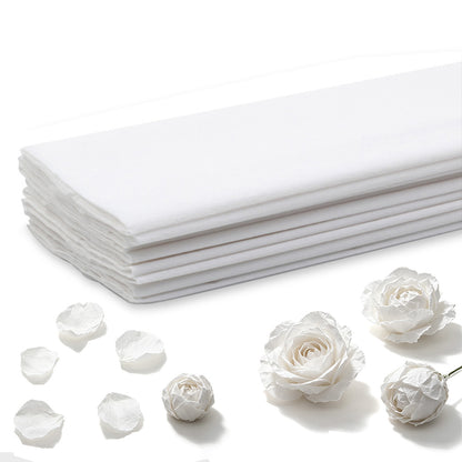 10 Crepe Paper Sheets for Gift Wrapping and Flower Crafts - White
