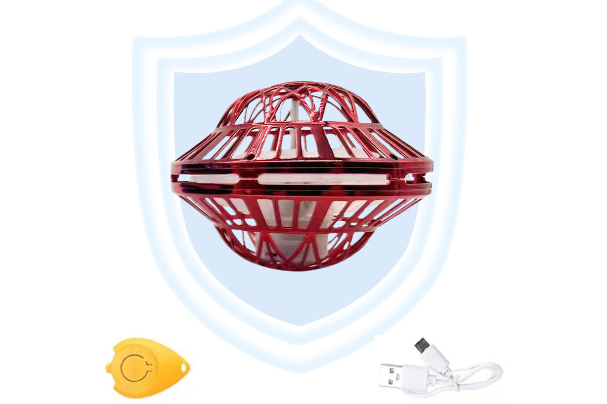 Flying Orb Ball Toy Galaxy Boomerang Hover Ball with LED Light -Red