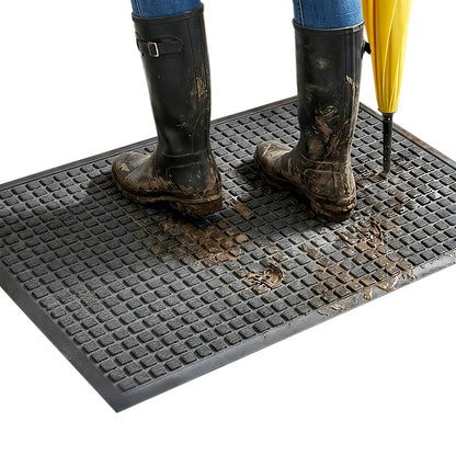 PVC Entrance Floor Mat with Slip Resistant Rubber Backing - Grey
