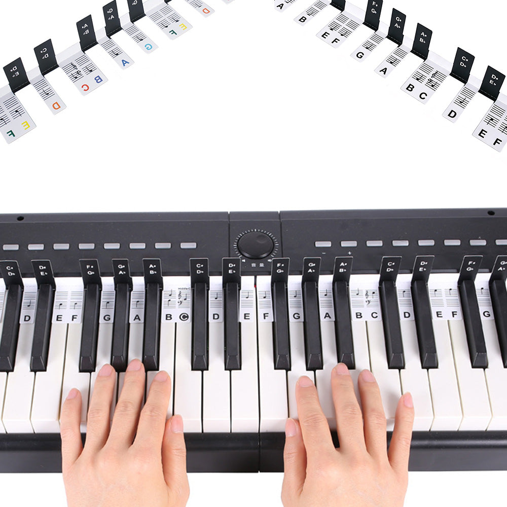 2 Piece Reusable 88 Key Piano Note Guide Strip