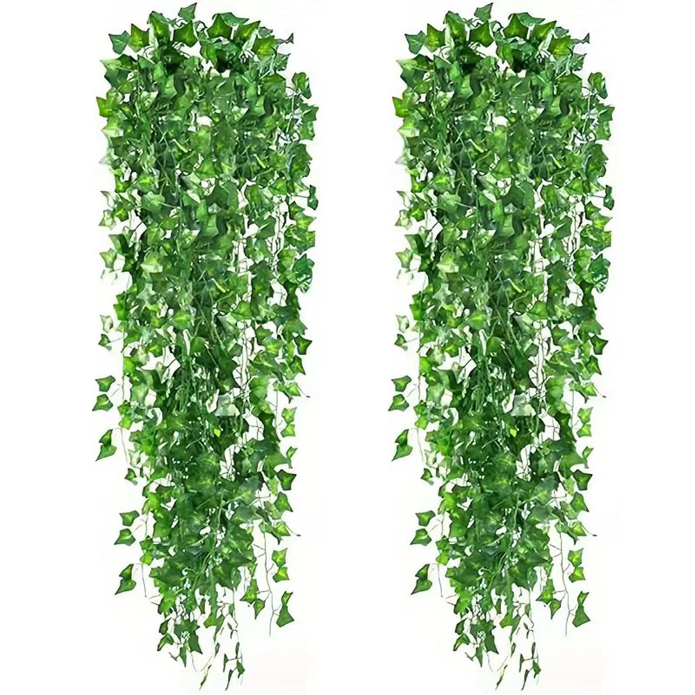 2Pcs 12 X 2M Artificial Ivy Vine Garland Fake Foliage Hanging Leaf Plant for Home Garden Party
