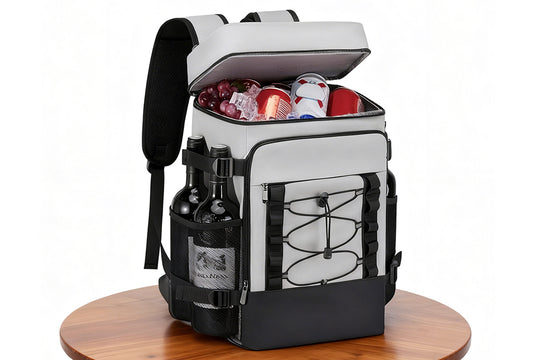 25L Insulated Cooler Backpack Freshness Preservation Backpack For Beach -Grey