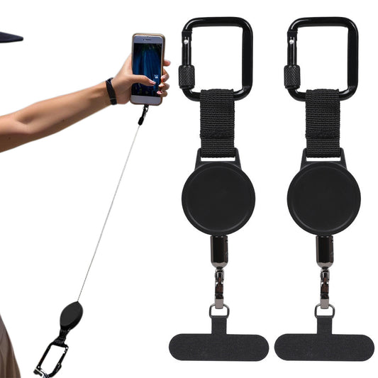 2Pcs Retractable Anti-Theft Phone Tether Wrist Strap Holder Phone Lanyard