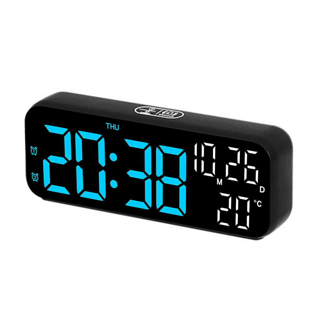 3-in-1 Digital Clocks with Temperature and Humidity Display for Bedroom-Black