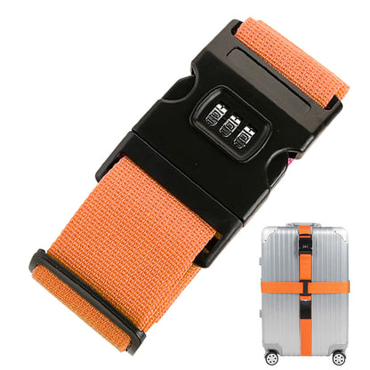 200cm Cross Packing Luggage Strap with Combination Lock - Orange