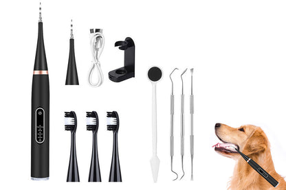 Pet Ultrasonic Tooth Cleaner Dog Plaque Tartar Stain Remover Black