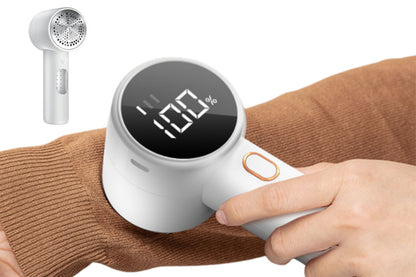 Lint Pill Remover Battery Operated Fabric Shaver for Remove Fabric with Digital Display-White