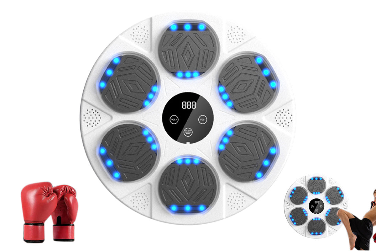 Electric Music Boxing Machine Bluetooth Boxing Training Wall Mount Machine-White